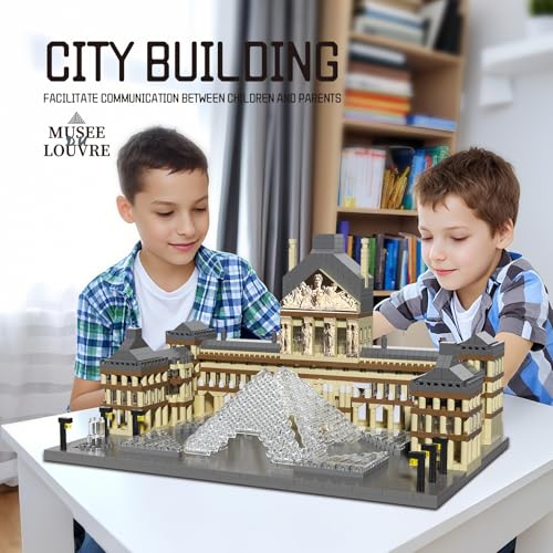 Paris Louvre Museum Building Blocks Iconic Landmark Model Toy for Teens Adults & Collectors 3D Puzzle Set for Educational and Decorative Fun - style: Paris Louvre Museum