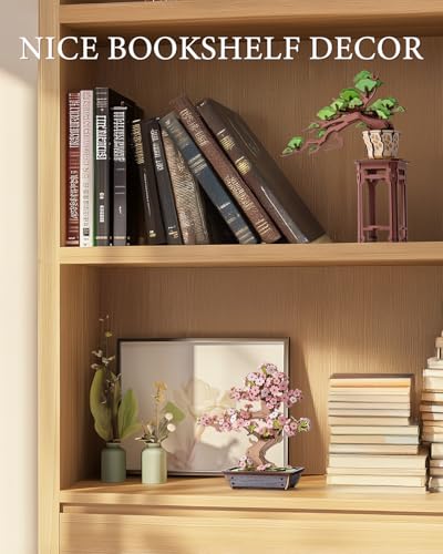 Rolife 3D Wooden Puzzle Flower for Adults, DIY Sakura Bonsai Tree Plants for Home Table Decor, Creative Cherry Blossom Crafts Birthday Model Building Kits Toys