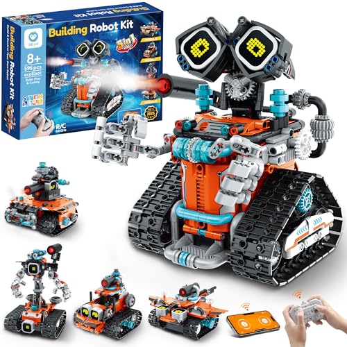 Sillbird Robot Building Kit with Remote Control STEM Gift for Boy Ages 8-14 - color: Orange
