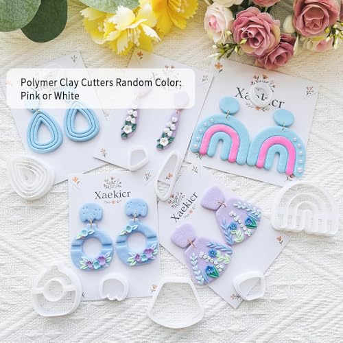 Xaekicr Abstract Shapes Polymer Clay Cutters Set – Clay Cutters for Polymer Molds, Clay Earring and Versatile Tools - color: 2P color