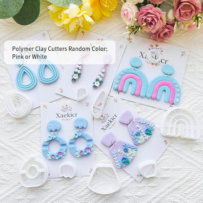 Xaekicr Abstract Shapes Polymer Clay Cutters Set – Clay Cutters for Polymer Molds, Clay Earring and Versatile Tools - color: 2P color