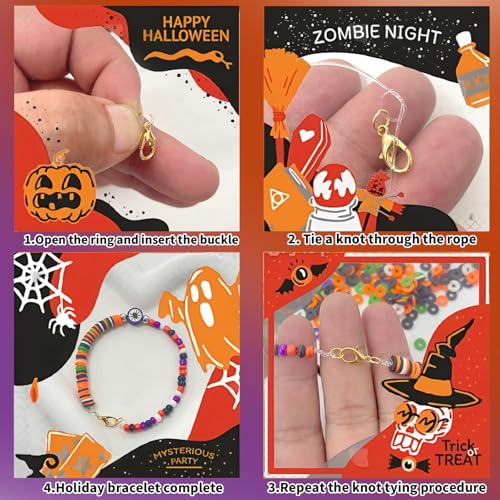 YMSDZHL 3300PCS Halloween Polymer Clay Bead Friendship Bracelet Making Kit - size: 3300+PCS