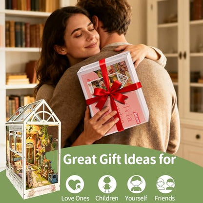 BELEEV Book Nook Kit for Adult and Teens,3D Wooden Puzzle (Sylvia Garden) - color: Sylvia Garden
