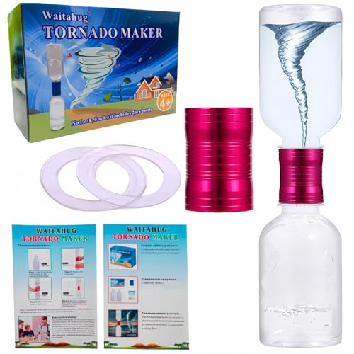 Tornado Maker, Weather Toys, Ultra-Light Aluminum Connecting Tube, Including 2 Empty Bottles, Watertight Tornado Toy, Suitable for Kids' Science Experiments (Pink) - color: Pink