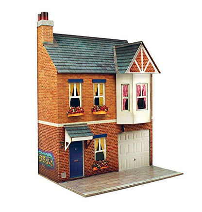 The CityBuilder Row House Cardboard Model Making Kit - O Scale Model Railroad Building