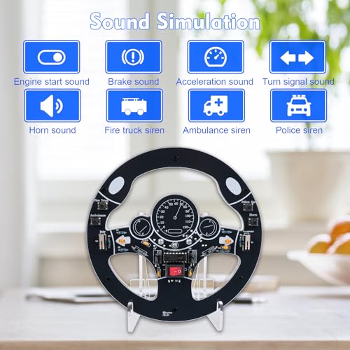 MIOYOOW DIY Car Steering Wheel Soldering Practice Kit with Sound & Lights