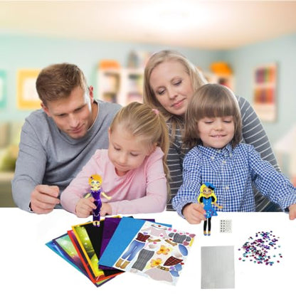 VKPI Fashion Dress Ups, Paper Art Crafts for Girls, Foam Paper Felt Fashion Activities for Kids Ages 5+ Toddler, Preschool Projects Toy Creative Gift Kit for Birthday - color: Dress Ups