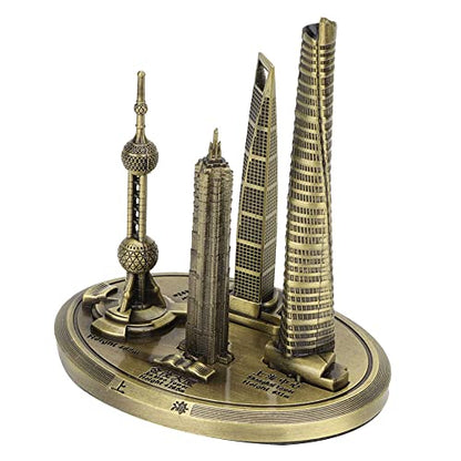 Architecture Shanghai Building Kit Oriental Pearl Tower Global Model Oriental Pearl Tower Global Financial Center Model Shanghai Building Collection(Bronze-Small)