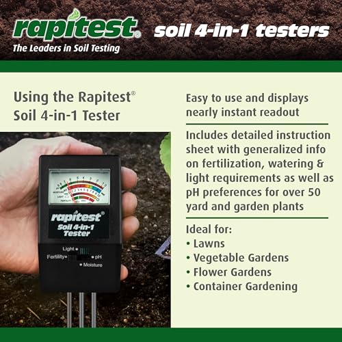 Luster Leaf 1818 Rapitest 4-in1 Soil pH/Moisture/Fertility/Light Tester, Fertility - style: 4-in-1 Tester