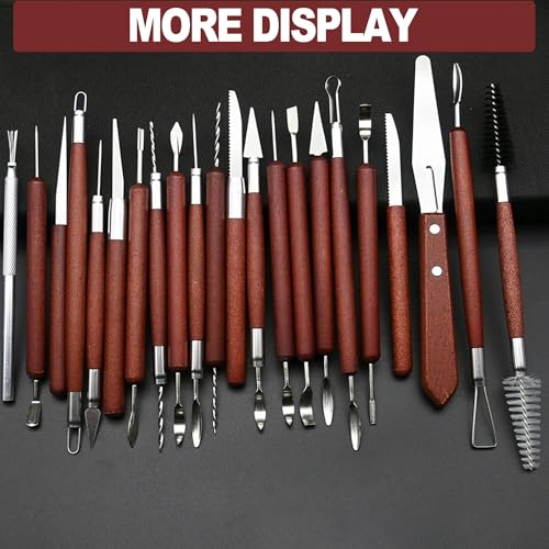 LINPHCEY 22-Piece Clay Sculpting Tools Set Perfect for Polymer Air Dry Modeling Clay Beginners & Professionals Ideal for DIY Pottery & Ceramics Tools for Clay Sculpey Sculpting & Crafting - color: 22PCS/SET