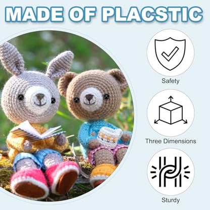 PATIKIL 16mm Safety Eyes, 20 Pcs Plastic Craft Eyes with Protective Film with Washers for Stuffed Animals Crochet Toys Dolls DIY Craft Making, Black - size: 16mm