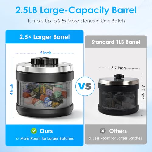 KomeStone K1 Quiet Rock Tumbler Kit for Adults, Kids & Families - color: Black