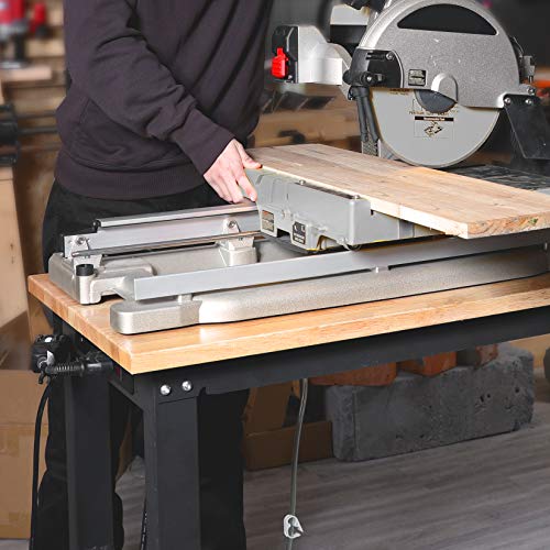 WORKPRO 48" Adjustable Workbench, Rubber Wood Top, 2000 LBS Capacity - size: 4FT workbench