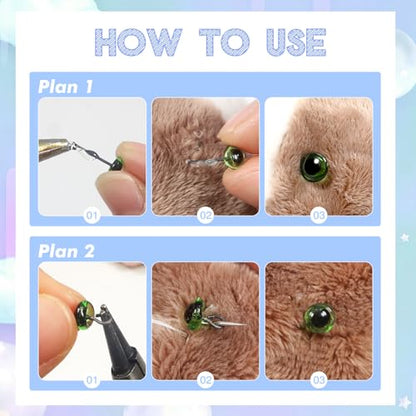 TOAOB 100pcs 5mm Glass Eyes Kits Mixed Colors for Crafts Needle Felting Decoys Sewing - size: 5mm