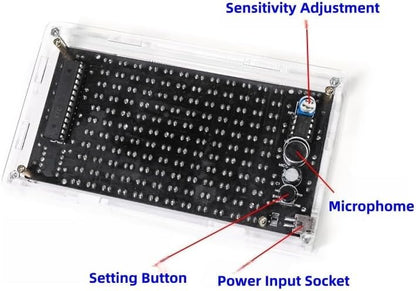 DIY Music Spectrum Led Light Soldering Practice kit, Complete Soldering Project kit with Components, PCB & Enclosure, Audio Level Indicator, Perfect for Electronics Enthusiasts & Beginners