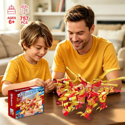Remote Control Dragon Building Kit, STEM Compatible with Lego for Kids 8-12