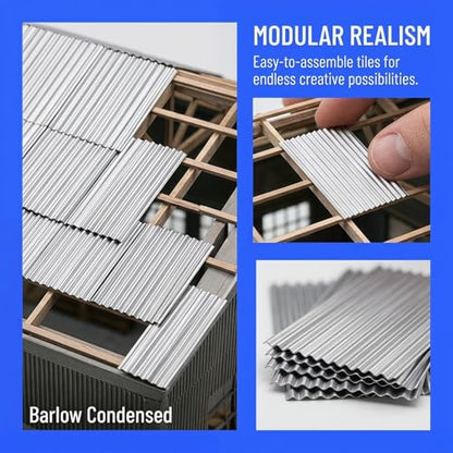 Artibetter Miniature Roof Tiles 16Pcs 1/35 Corrugated Scale Model Building Materials for Dollhouse Accessories and Architectural Scene Decoration DIY Projects