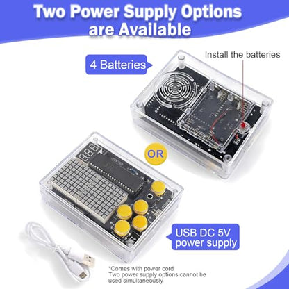 7-Game LED Soldering Kit DIY Arcade Console STEM Gift Ages 7-14
