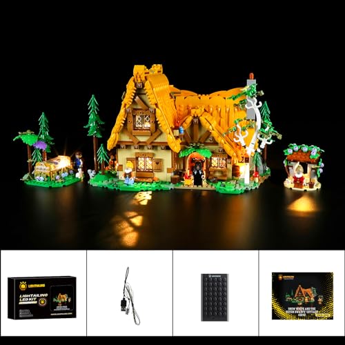 LIGHTAILING Light for Lego-43242 Snow White and The Seven Dwarfs' Cottage - Led Lighting Kit Compatible with Lego Building Blocks Model - NOT Included The Model Set - style: (Only Light) 43242 Snow White and the Seven Dwarfs' Cottage