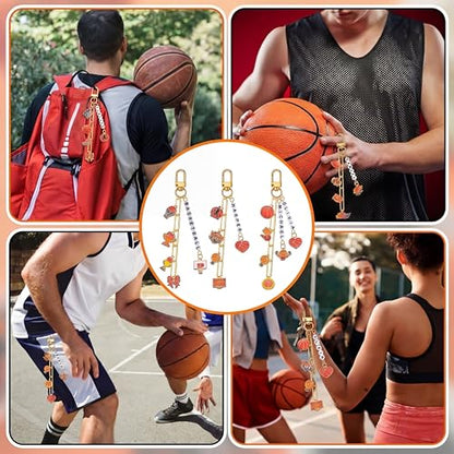 CraftyDream 558Pcs Basketball Charm Keychain Making Kit Name Bead DIY Craft - style: Basketball