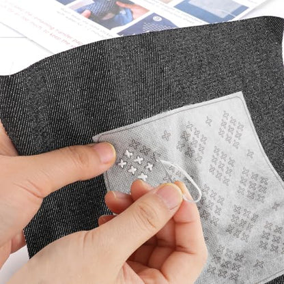 ARPOVIST 27Pcs Sashiko Kit, Sashiko Needles and Thimble, Water Soluble Embroidery Kit, Japanese Embroidery Kit with Sashiko Thread Kit for Beginners Hand Quilting and Mending on Denim Fabric