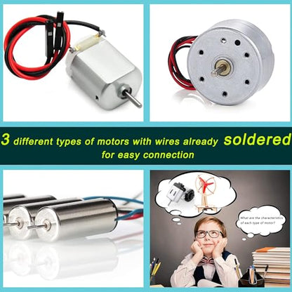 8 Set STEM Kits - Solar Power Motor Kit for Boys to Build,STEM Electric Projects Engineering Set for Girls