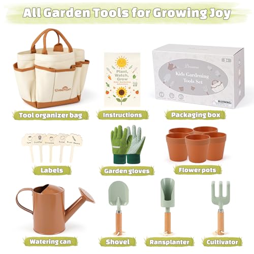Kids Gardening Set, Quality Gardening Tool Kit Outdoor Toys for Toddlers - color: Neutral Color