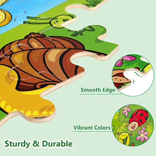 Puzzles for Kids Ages 3-5 24 Piece Wooden Puzzles 6 Pack