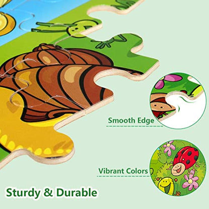 Puzzles for Kids Ages 3-5 24 Piece Wooden Puzzles 6 Pack