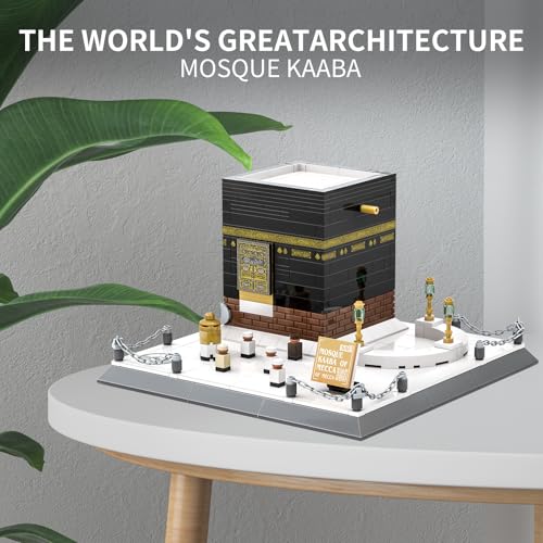 CAXIMSY Islamic Mosque Kaaba Architectural Model Building Block Sets Muslim Bricks Toy Hajj Kit Eid Gifts for Adult 446 Pieces - color: Mosque Kaaba Architecture