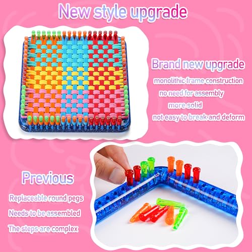 CCTVRTV Weaving Loom Kit Toys for Kids and Adults, DIY Arts and Crafts - color: blue/orange+green+red