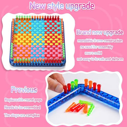 CCTVRTV Weaving Loom Kit Toys for Kids and Adults, DIY Arts and Crafts - color: blue/orange+green+red
