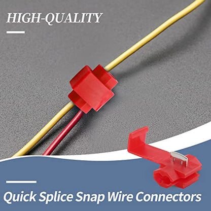 60 Pcs Quick Splice Wire Connector, 22-18 AWG, Red - size: 22-18 AWG