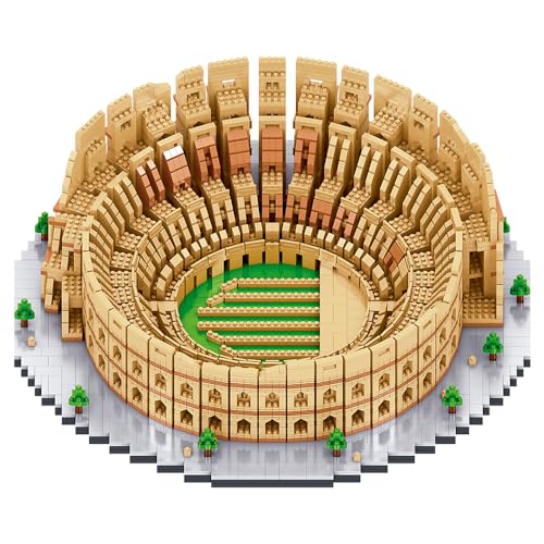 Italy Rome Colosseum Micro Brick Building Set (5594 Pieces) – Landmark Model Educational Toy Gift for Kids and Adults - color: Colosseum