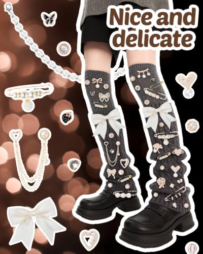 RQAYE Shoe Charms for Sneakers,Junk Socks Charms Kit with Lace Shoelaces - style: Noble Pearl