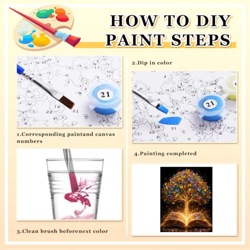 Tree Paint by Numbers Kit for Adult, Book Paint by Number Adult 16x20inch - color: Tree, size: 16*20inch