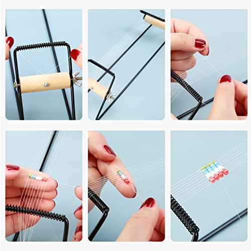 PP OPOUNT Bead Loom Kit, Beading Supplies with 9700 PCS Seed Beads, Tray, Scissors Making Accessories, Beading Loom Kits for Adults Jewelry Making Bracelets Belts - size: 9700 PCS