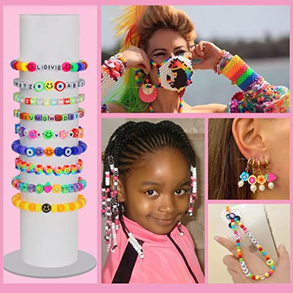 LIS HEGENSA 1000Pcs DIY Childrens Craft Pony Beads Friendship Bracelet Kit - color: colorful