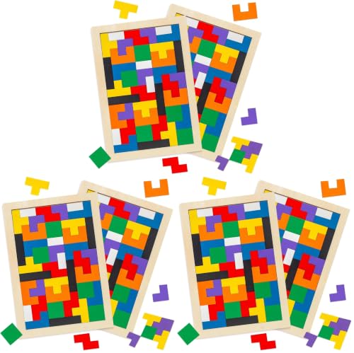 3 otters Wooden Blocks Puzzle 2 Set Russian Brain Teaser Tangram Intelligence Toys STEM Montessori Educational Gift for Kids Stocking Stuffers (Pack of 3) - size: Medium (Pack of 3)