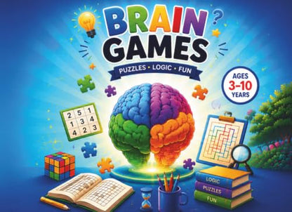 Brain Games Puzzles Logic Fun: Activity Book For Children 3-10yrs