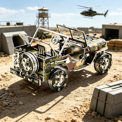 3D Metal Model Kits Mechanical Iron Blood Car Camouflage Home Decor - color: A1-blood