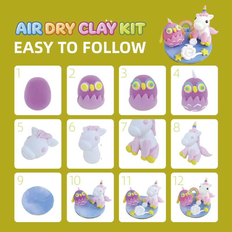 Air Dry Clay Kits for Kids,Animal & Ocean Theme,Modeling Clay for Kids, DIY Model Magic Clay with Sculpting Tools and Tutorials,20 Boxes Molding Clay,Ultra Light,Soft & Non-Sticky,Arts and Crafts Gift - color: Animal & Ocean Theme