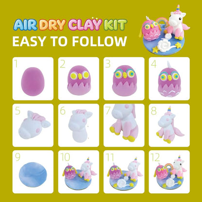 Air Dry Clay Kits for Kids,Animal & Ocean Theme,Modeling Clay for Kids, DIY Model Magic Clay with Sculpting Tools and Tutorials,20 Boxes Molding Clay,Ultra Light,Soft & Non-Sticky,Arts and Crafts Gift - color: Animal & Ocean Theme