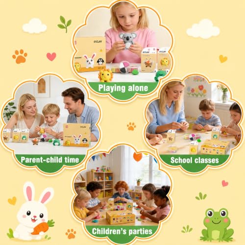 Air Dry Clay Kit -12 Animals Modeling Clay for Kids Arts and Crafts - color: #01Yellow- Pet Paradise