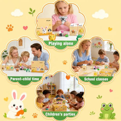 Air Dry Clay Kit -12 Animals Modeling Clay for Kids Arts and Crafts - color: #01Yellow- Pet Paradise