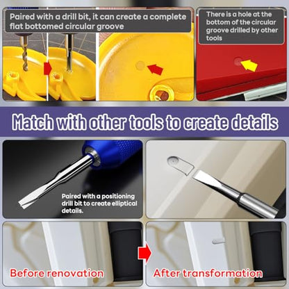stedi 2PCS Model Scriber Chisel Replacement Blades 1mm+1.5mm - style: 1mm+1.5mm(Chisel Blade)