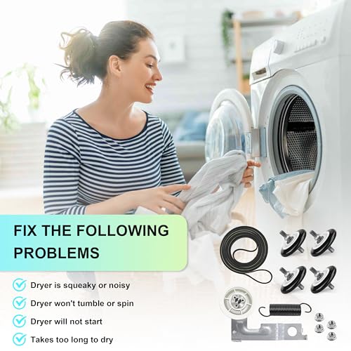 Upgraded Dryer Repair Kit Compatible with LG Kenmore Dryers Includes 4581EL2002C Dryer Drum Roller 4400EL2001A Dryer Belt 4561EL3002A Idler Pulley & Spring Replace 4400EL2001F 4581EL3001E 4581EL2002A