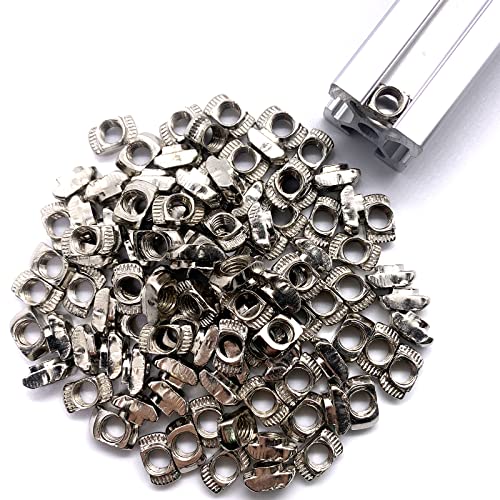 100pcs 2020 Series Sliding T-Nuts T-Slot Metric M5 Thread Slide in Hammer Head T-Nut for Standard 6mm T-Slot Aluminum Extrusion Profile - style: 100pcs 20 Series T Nut