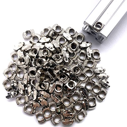 100pcs 2020 Series Sliding T-Nuts T-Slot Metric M5 Thread Slide in Hammer Head T-Nut for Standard 6mm T-Slot Aluminum Extrusion Profile - style: 100pcs 20 Series T Nut
