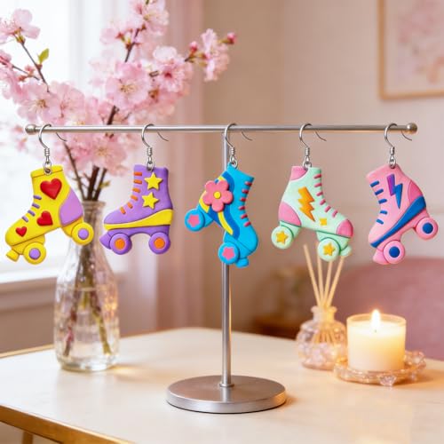 15 Pcs Roller Skate Shoes Shape Polymer Clay Cutters Set Skate Theme Clay Cutters for Earrings Making Jewelry DIY Crafts, Geometric Clay Cutting Tools - style: Roller Skate Shoes Shape